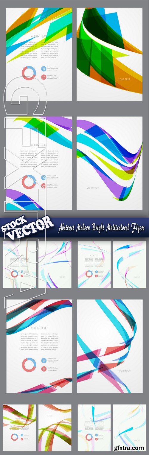 Stock Vector - Abstract Modern Bright Multicolored Flyers