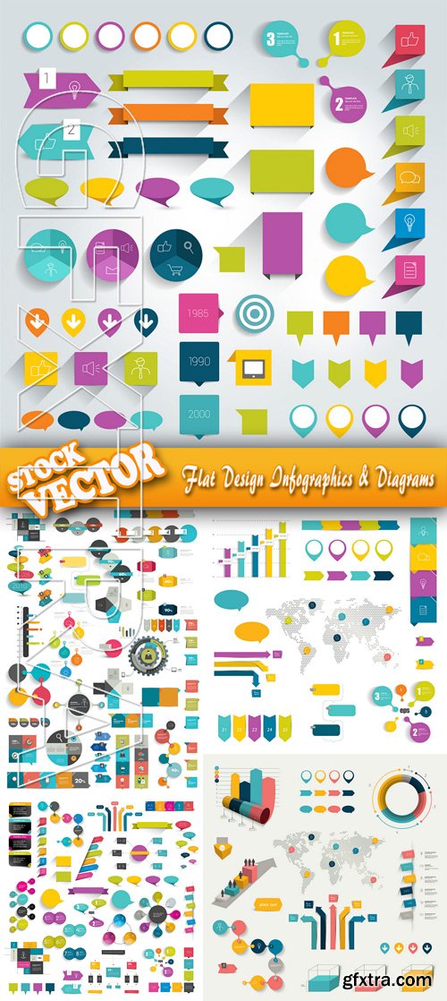 Stock Vector - Flat Design Infographics & Diagrams