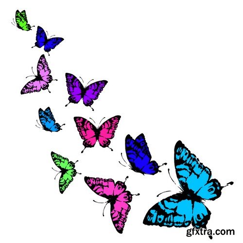 Stock Vectors - Butterfly 5, 25xEPS