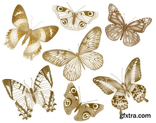 Stock Vectors - Butterfly 5, 25xEPS