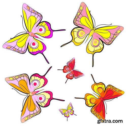 Stock Vectors - Butterfly 5, 25xEPS