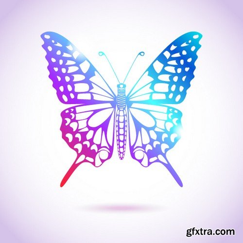 Stock Vectors - Butterfly 5, 25xEPS