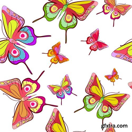 Stock Vectors - Butterfly 5, 25xEPS