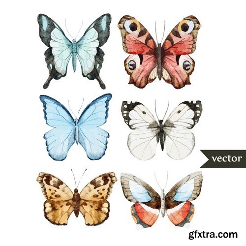 Stock Vectors - Butterfly 5, 25xEPS