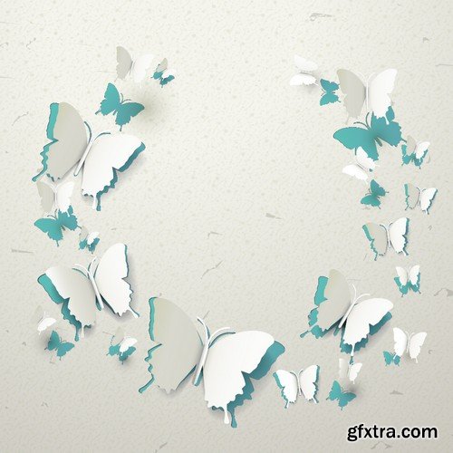 Stock Vectors - Butterfly 5, 25xEPS