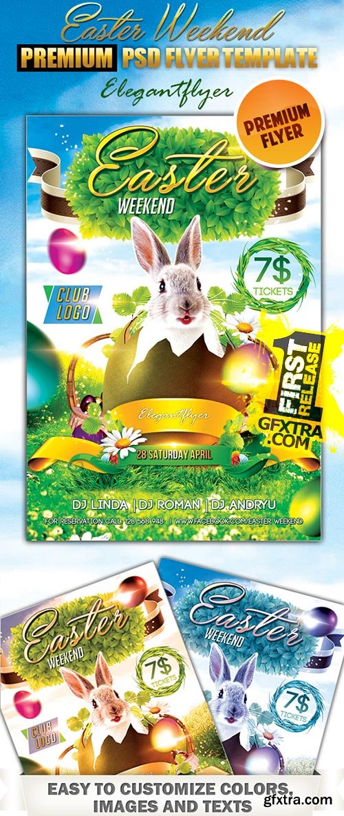 Easter Weekend Flyer PSD Template + Facebook Cover