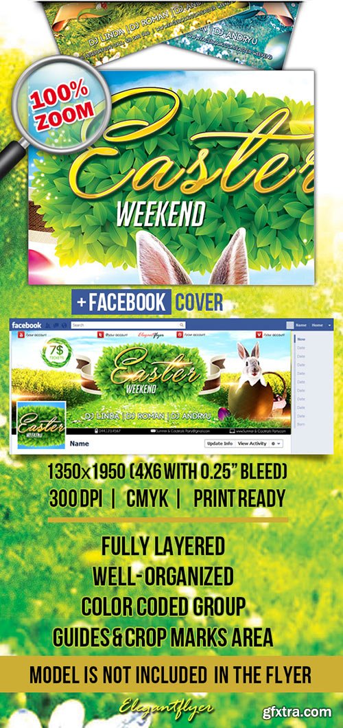 Easter Weekend Flyer PSD Template + Facebook Cover