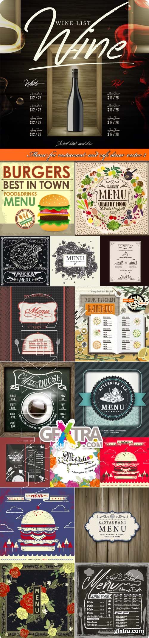 Menu for restaurant and cafe diner vector 2