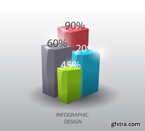 Stock Vectors - 3D Infographic Chart 10, 25xEPS