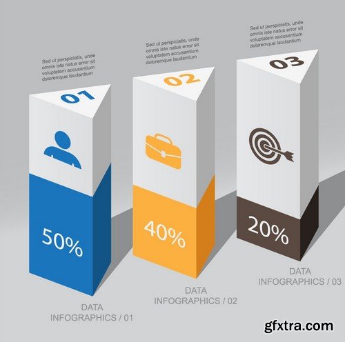 Stock Vectors - 3D Infographic Chart 10, 25xEPS