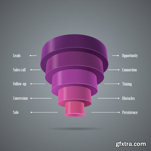 Stock Vectors - 3D Infographic Chart 10, 25xEPS