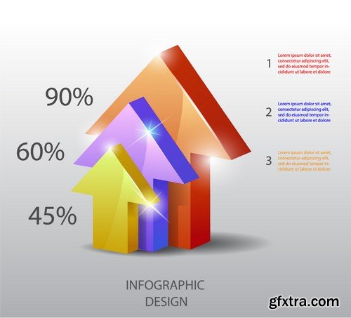 Stock Vectors - 3D Infographic Chart 10, 25xEPS