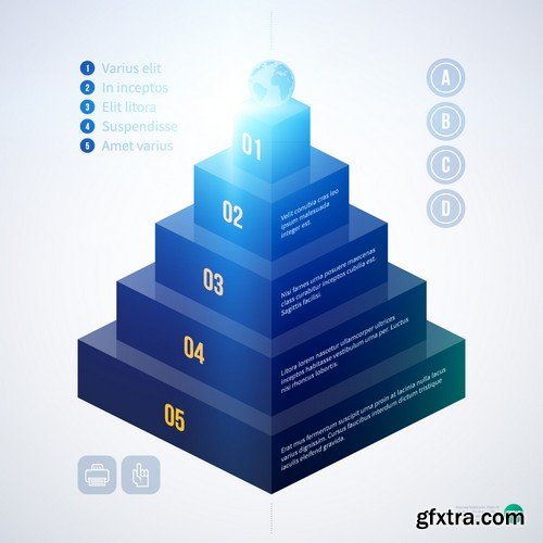 Stock Vectors - 3D Infographic Chart 10, 25xEPS