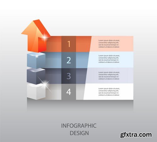 Stock Vectors - 3D Infographic Chart 10, 25xEPS