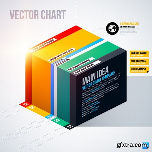 Stock Vectors - 3D Infographic Chart 10, 25xEPS