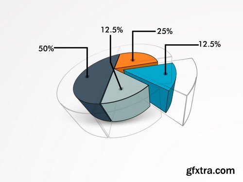 Stock Vectors - 3D Infographic Chart 10, 25xEPS