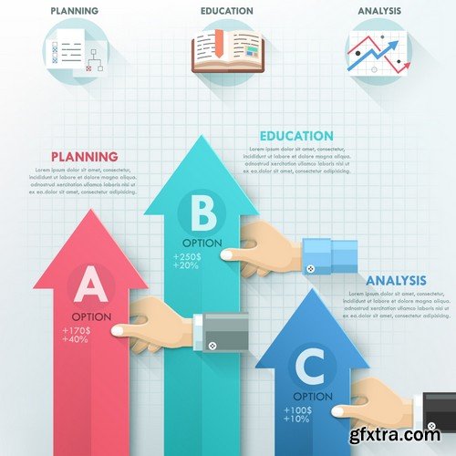 Stock Vectors - 3D Infographic Chart 10, 25xEPS