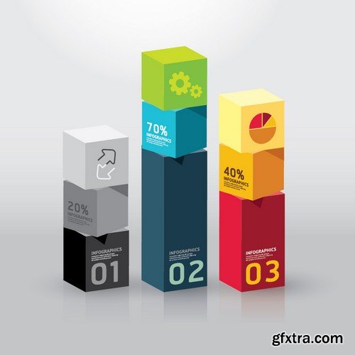 Stock Vectors - 3D Infographic Chart 10, 25xEPS