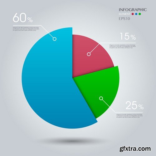 Stock Vectors - 3D Infographic Chart 10, 25xEPS