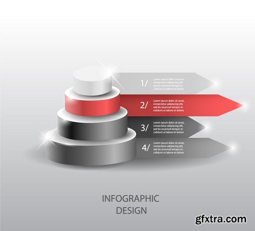 Stock Vectors - 3D Infographic Chart 10, 25xEPS