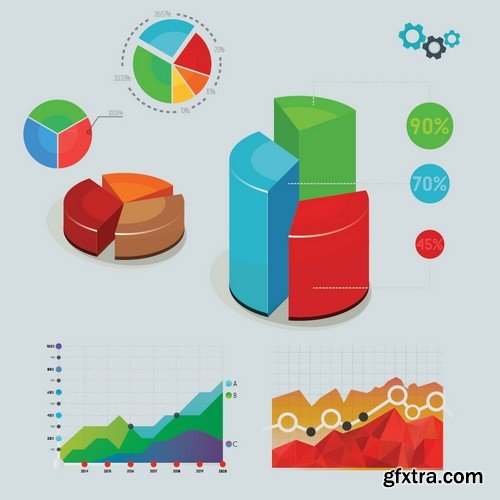 Stock Vectors - 3D Infographic Chart 10, 25xEPS