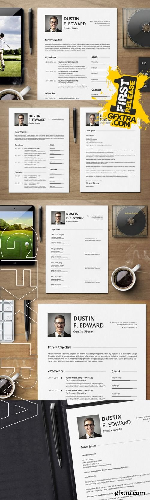 Premium Resume CV Template Set - CM 198765