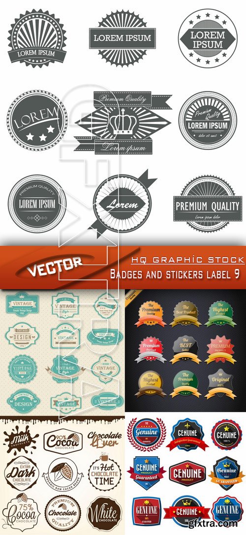 Stock Vector - Badges and stickers label 9