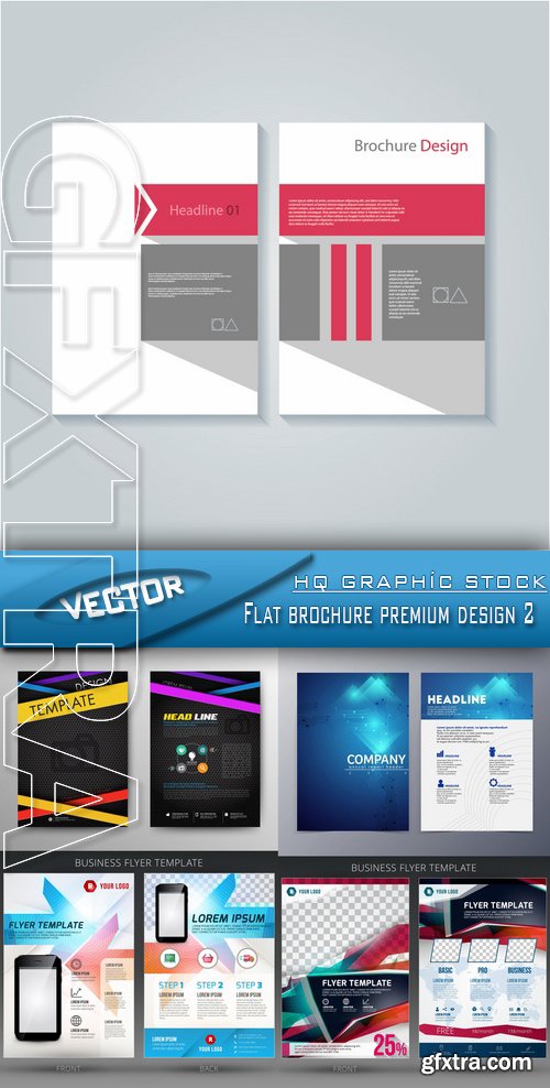 Stock Vector - Flat brochure premium design 2