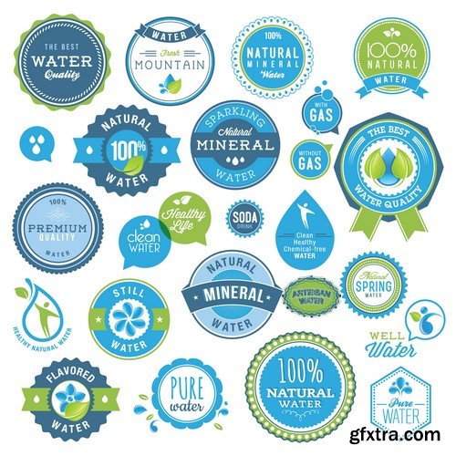 Collection of vector labels and stickers - 25x EPS