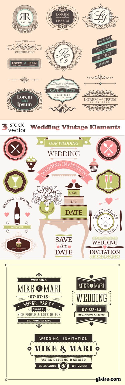 Vectors - Wedding Vintage Elements