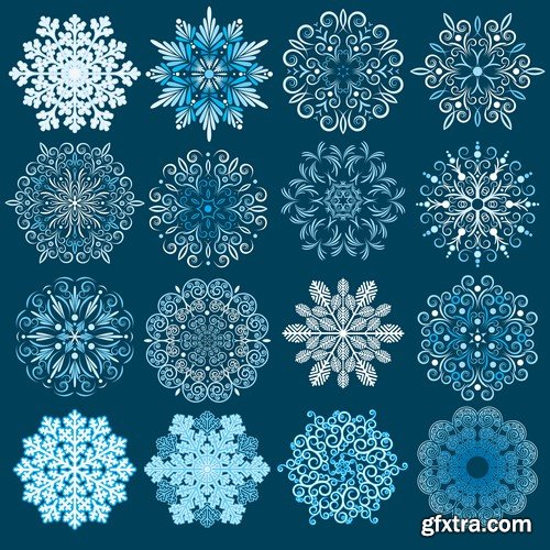 Сollection of snowflakes - 25x EPS