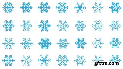 Сollection of snowflakes - 25x EPS