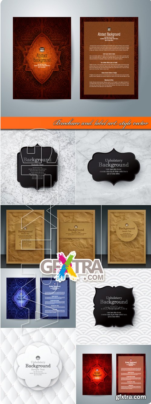 Brochure and label art style vector