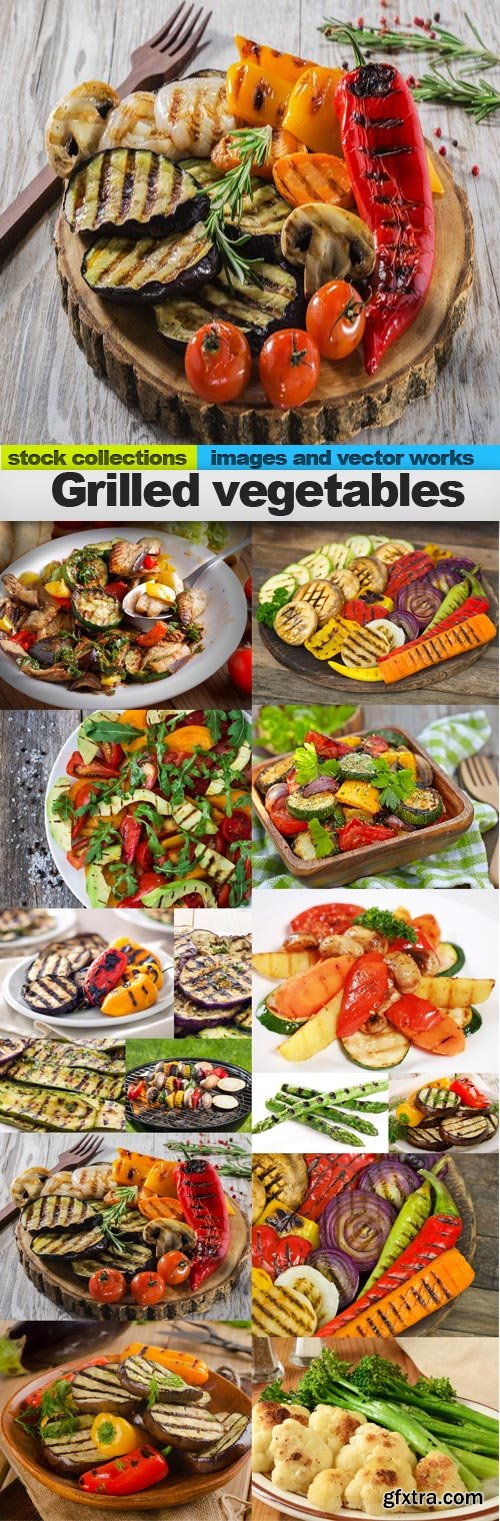 Grilled vegetables, 15 x UHQ JPEG