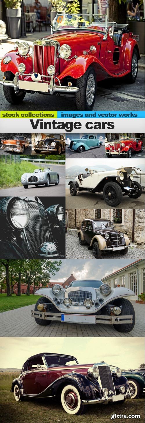 Vintage cars, 10 x UHQ JPEG