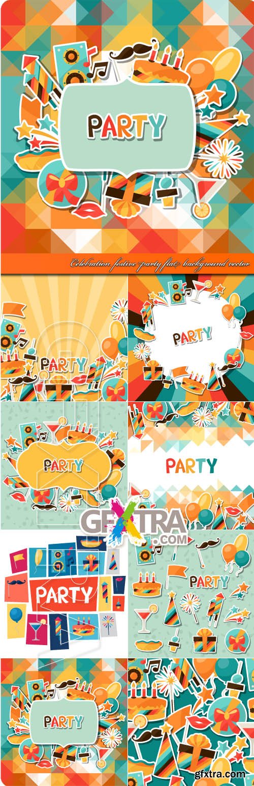 Celebration festive party flat background vector