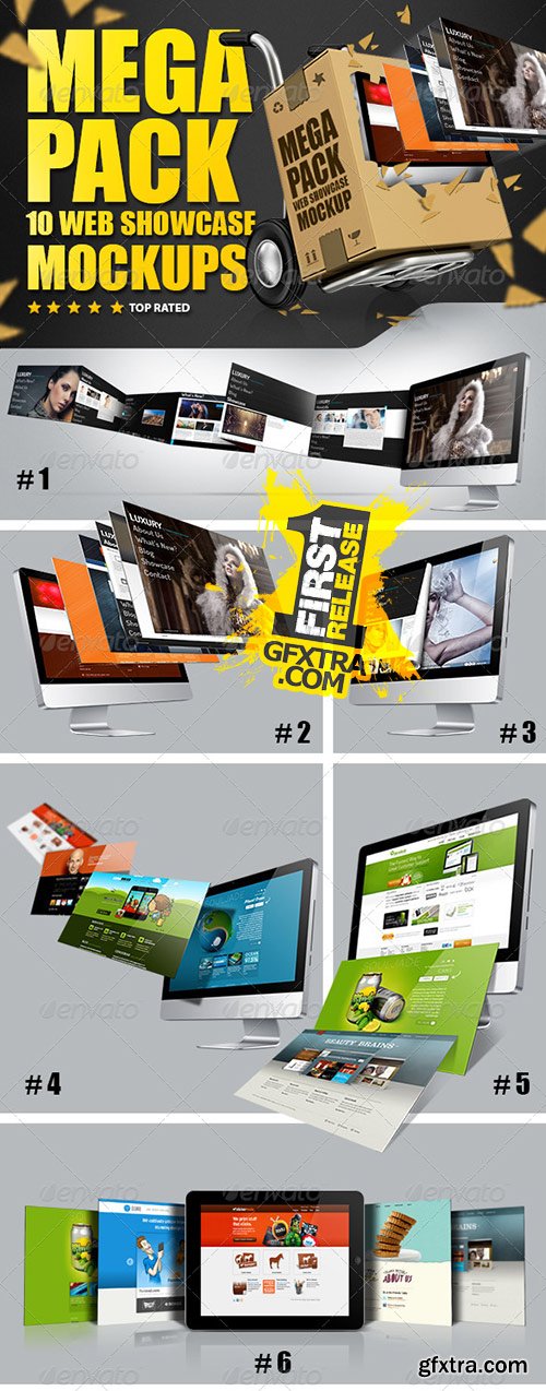 GraphicRiver - 10 Web Showcase MockUps Mega Pack 4631814