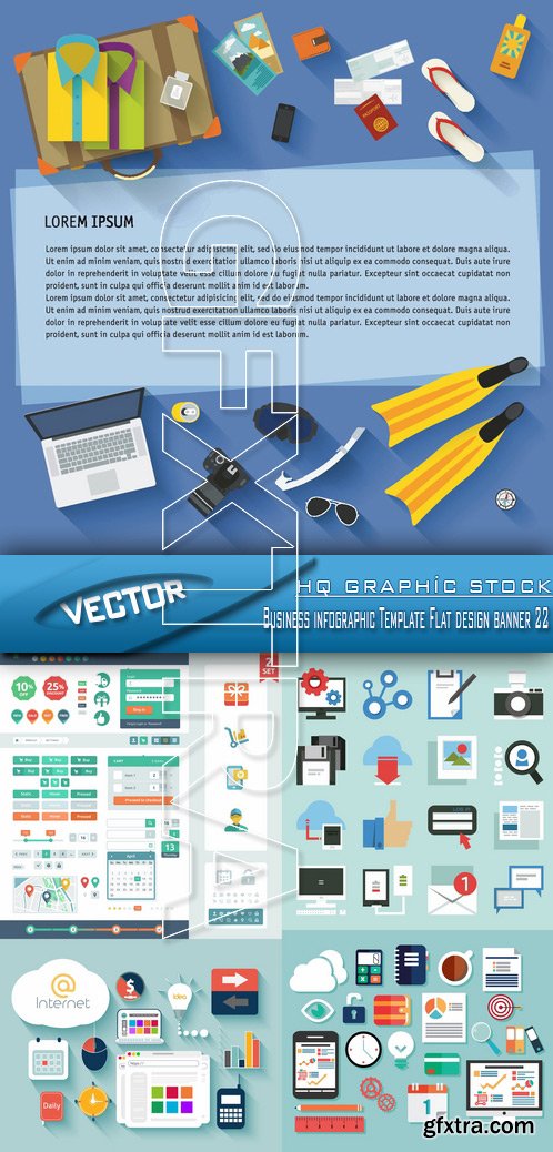 Stock Vector - Business infographic Template Flat design banner 22