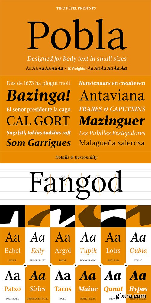 Pobla Font Family - 12 Fonts $264