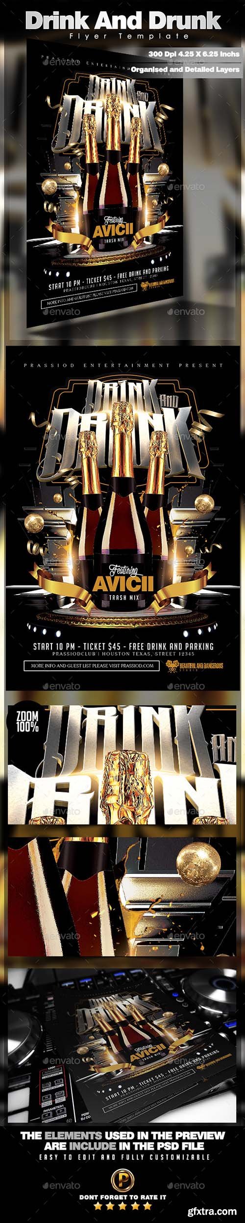 GraphicRiver Drink And Drunk Flyer Template 10598353