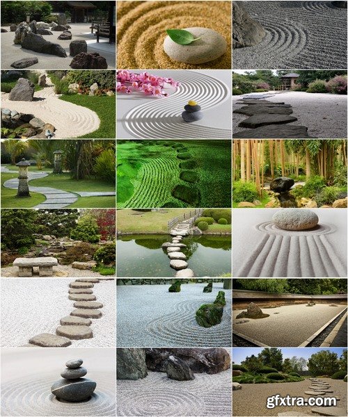 Collection of Zen meditation garden Japanese stone sand 25 HQ Jpeg