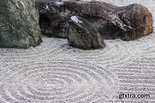 Collection of Zen meditation garden Japanese stone sand 25 HQ Jpeg