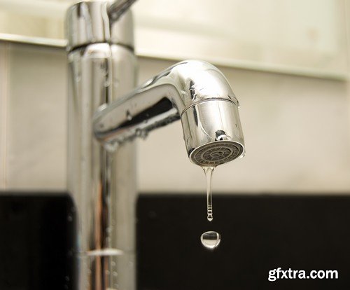 Stock Photos - Water dripping from faucet, 25xJPG