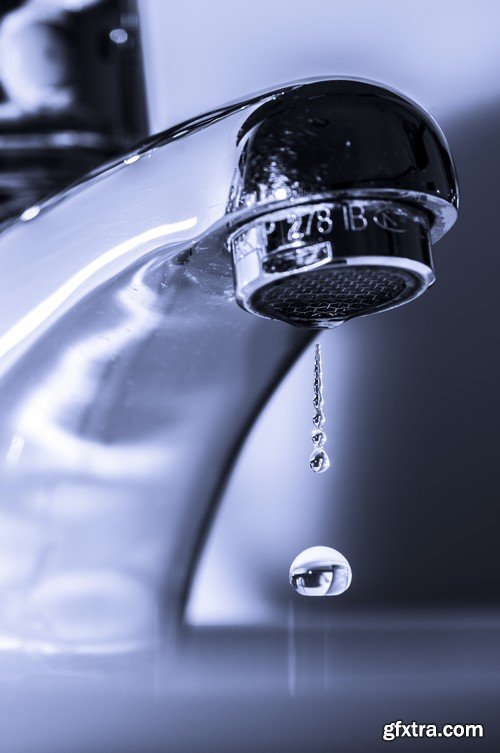 Stock Photos - Water dripping from faucet, 25xJPG