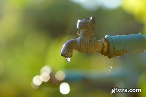 Stock Photos - Water dripping from faucet, 25xJPG