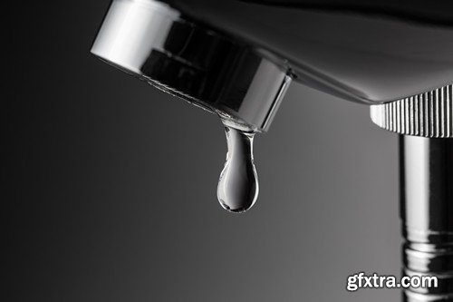 Stock Photos - Water dripping from faucet, 25xJPG