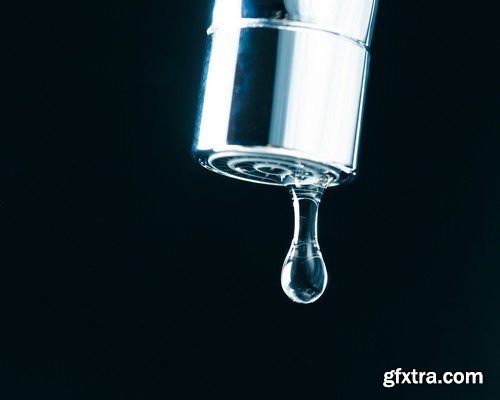 Stock Photos - Water dripping from faucet, 25xJPG