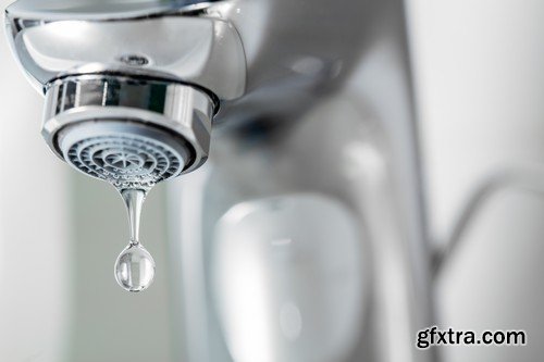 Stock Photos - Water dripping from faucet, 25xJPG