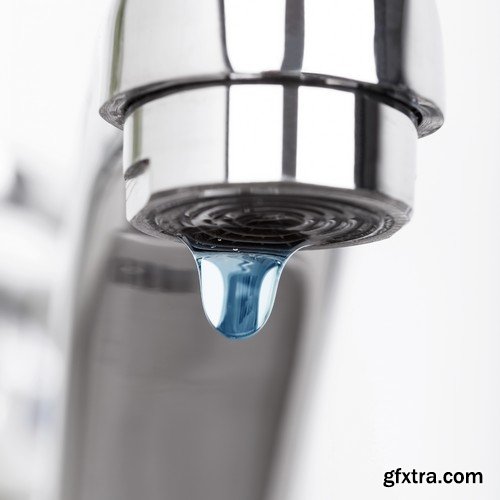 Stock Photos - Water dripping from faucet, 25xJPG