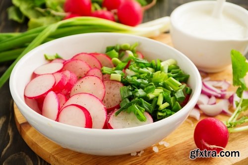 Collection of delicious red white radish salad with radish 25 HQ Jpeg